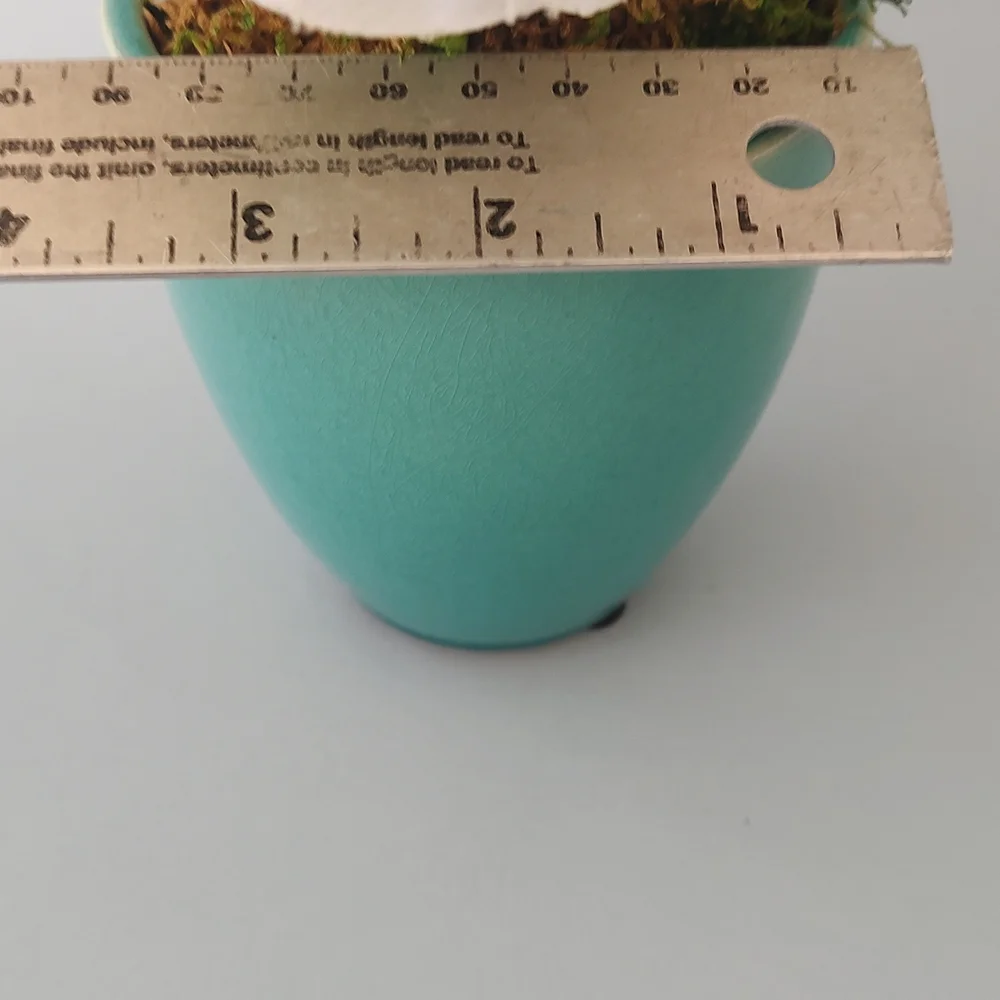 Chic Faux Floral Arrangement in Turquoise Vase